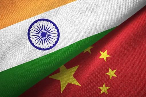 India and China Flags