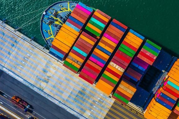 Container cargo freight ship