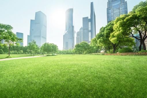 Park in lujiazui financial centre, Shanghai, China.