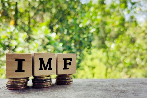 IMF letters on wooden blocks