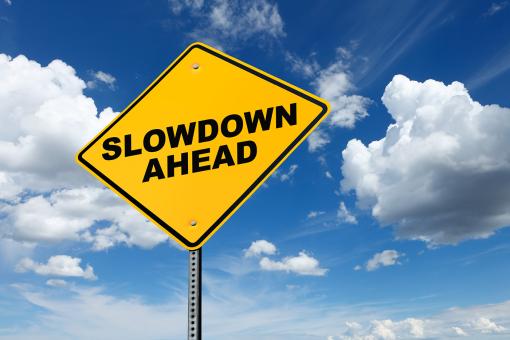 Slowdown ahead sign