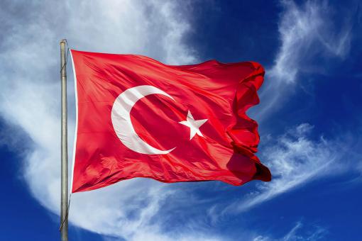 Turkish flag flying in the sky