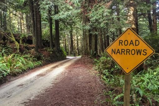 Road Narrow sign