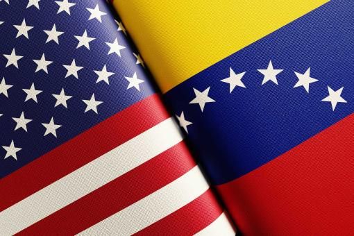 USA and Venezuelan Flag