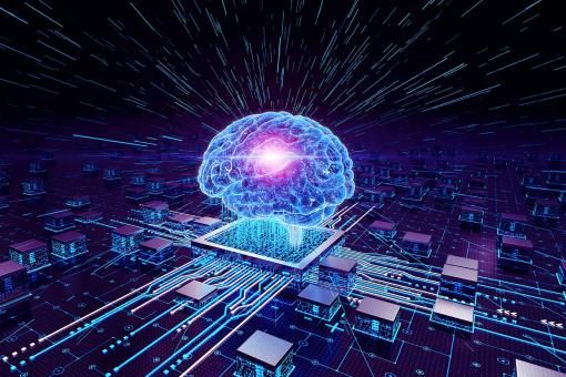 AI New Age Digital Brain Chip Concept