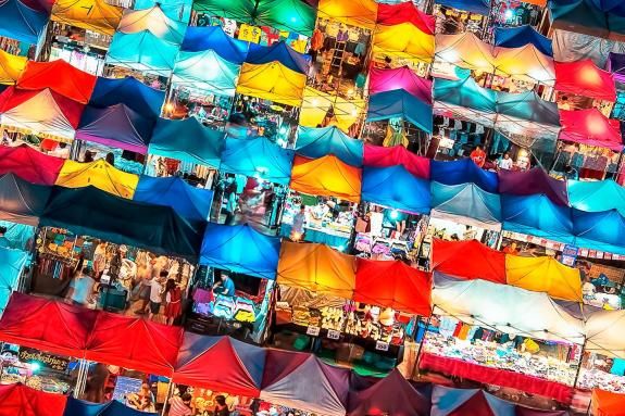 Train night market in Ratchadapisek, Bangkok