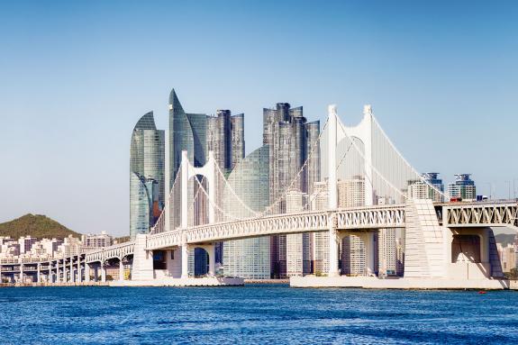 Gwangandaegyo Bridge in Busan South Korea