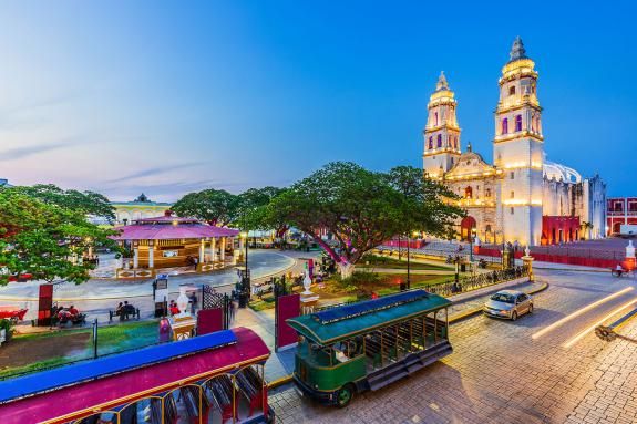 Campeche, Mexico. Independence Plaza in the Old Town of San Francisco de Campeche.