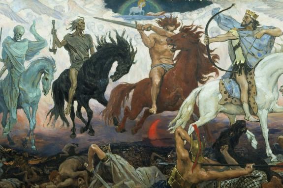 Four Horsemen of the Apocalypse, oil on canvas painting by Viktor Vasnetsov, 1887.