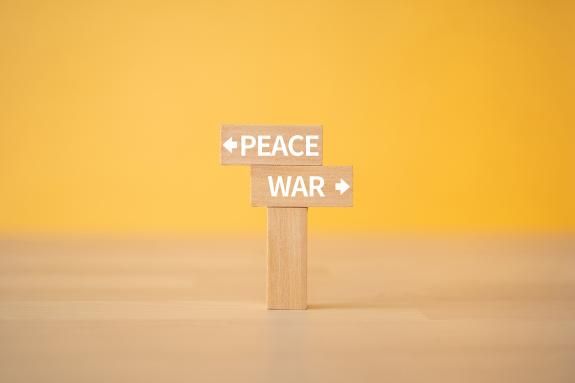 War this way. Peace that way.